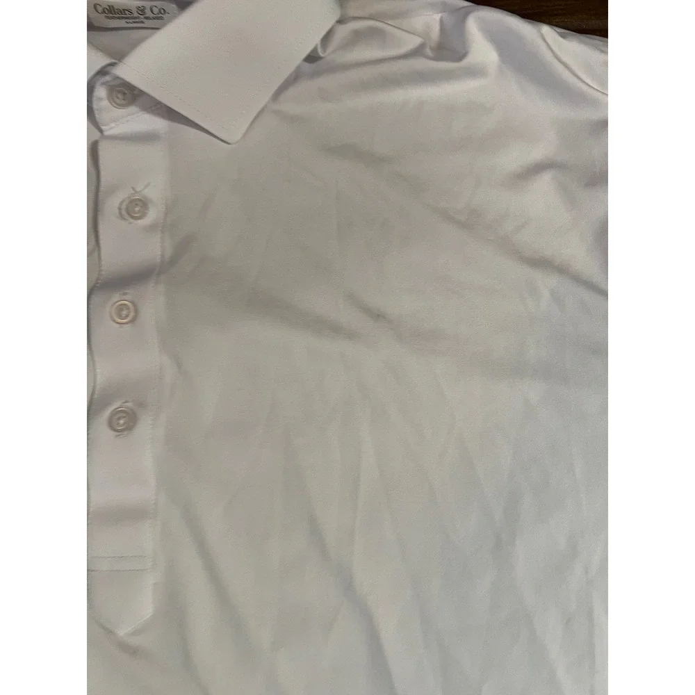 Collars & Co Mens Featherweight Relaxed Dress Collar Polo Shirt White XL Stretch - Picture 2 of 6